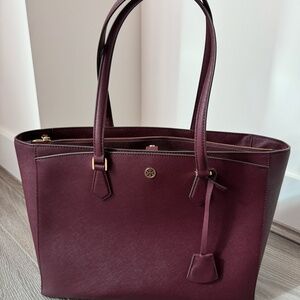 Tory Burch Deep Wine Tote Bag